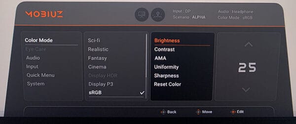 BenQ EX321UX OSD Menu 1