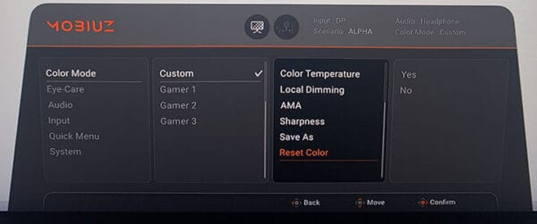 BenQ EX321UX OSD Menu 3