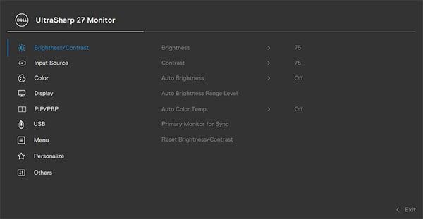 Dell UltraSharp U2724DE OSD Menu