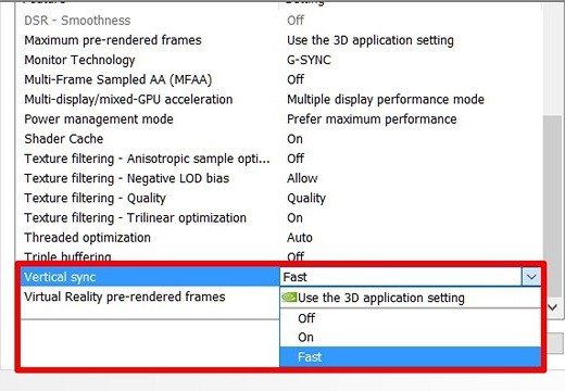 how to turn on nvidia fast sync