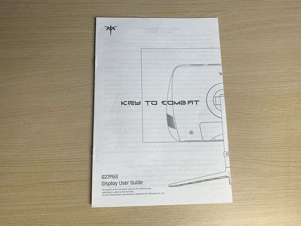 KTC G27P6S User Guide