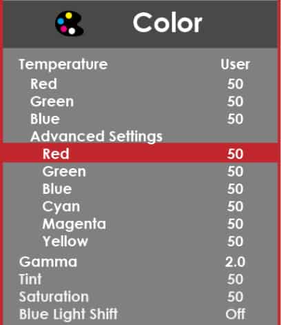 sceptre c248w 1920rn osd menu layout