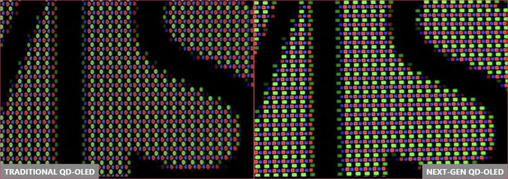 Traditional Vs Next gen QD OLED Subpixel Layout 1